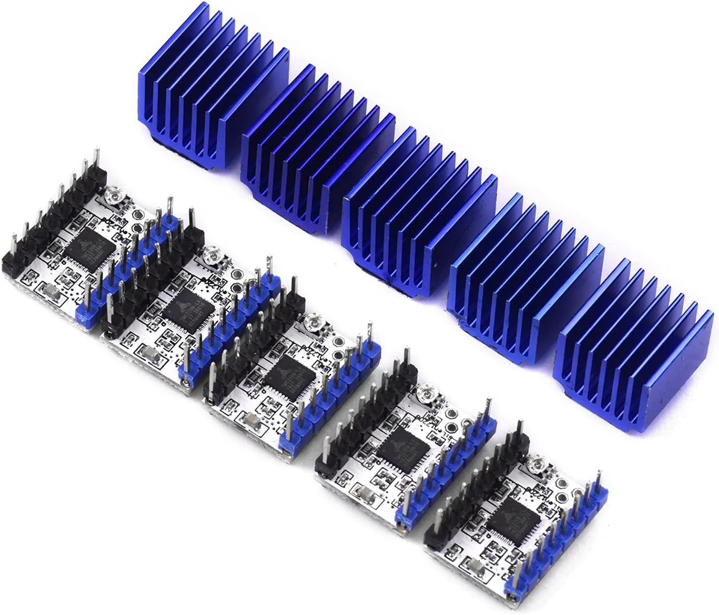 ماژول درایور موتور پله ای TMC2208 V1.2 به همراه هیت سینک و پیچ گوشتی برای پرینتر سه بعدی، 5 عدد