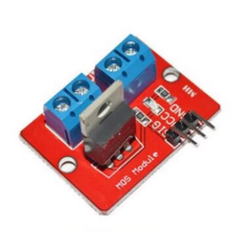 ماژول درایور ماسفت IRF520، بسته 5 عددی، سوئیچ دکمه ای ماسفت 0-24 ولت برای پروژه های مختلف الکترونیکی