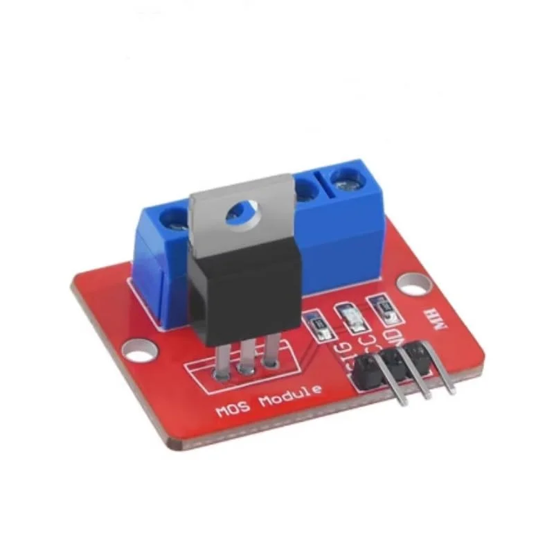 ماژول درایور ماسفت IRF520، بسته 5 عددی، سوئیچ دکمه ای ماسفت 0-24 ولت برای پروژه های مختلف الکترونیکی