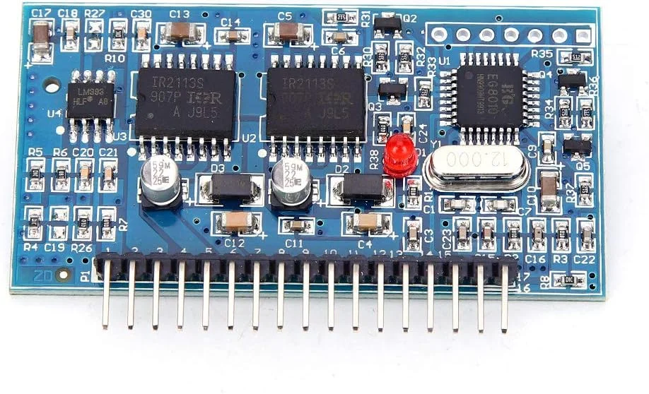 ماژول درایور اینورتر سینوسی خالص EG8010، تراشه PWM دیجیتال با کنترل Dead Zone فرکانس حامل 23.4 کیلوهرتز، 300 نانوثانیه، 1.5 میکروثانیه Dead Time، ارتباط سریال RS232، نمایشگر LCD 12832