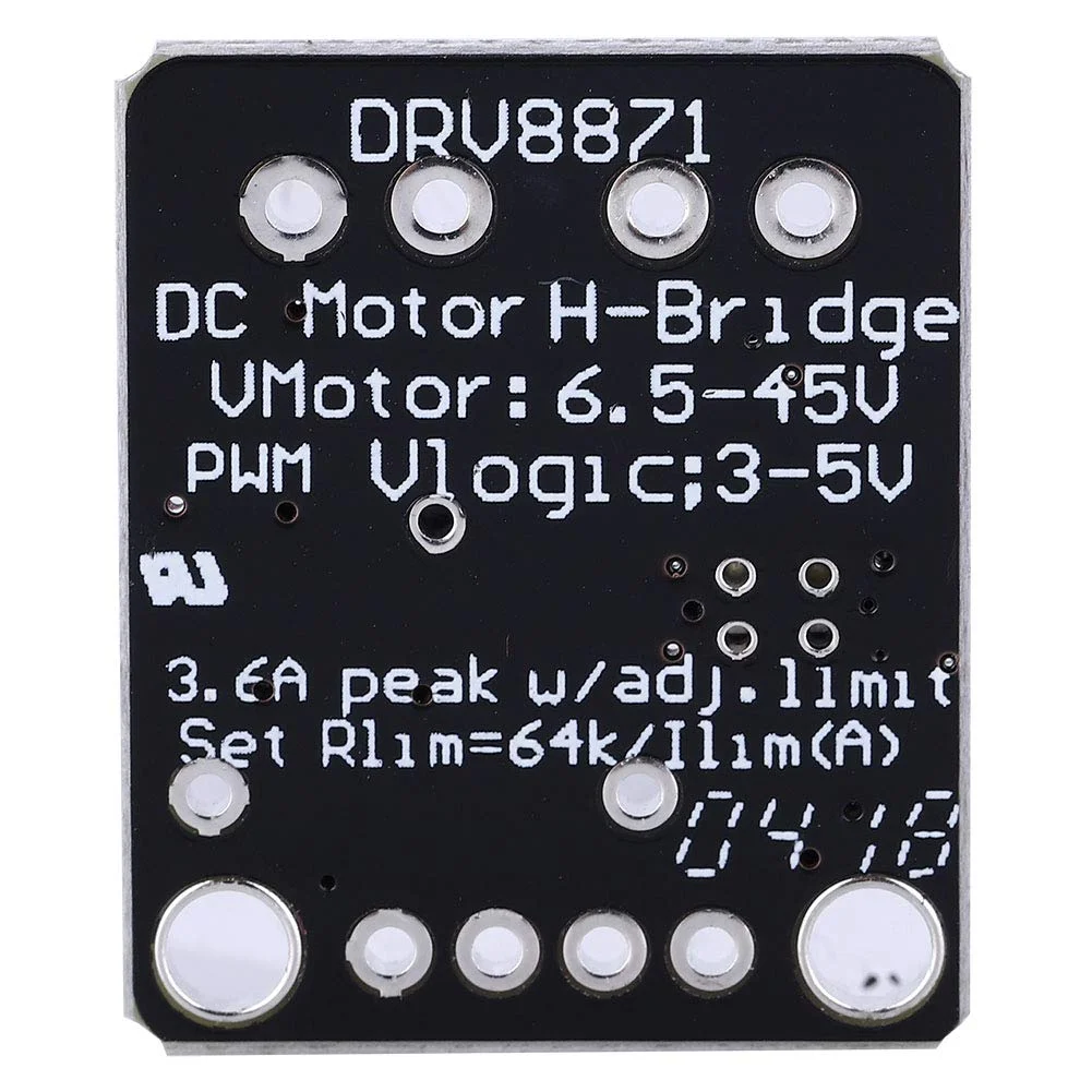 ماژول درایور موتور DC پل H مدل DRV8871 با جریان 3.6 آمپر، کنترل PWM، محافظت یکپارچه و ولتاژ گسترده، قطعات الکتریکی برای لوازم خانگی چاپگر