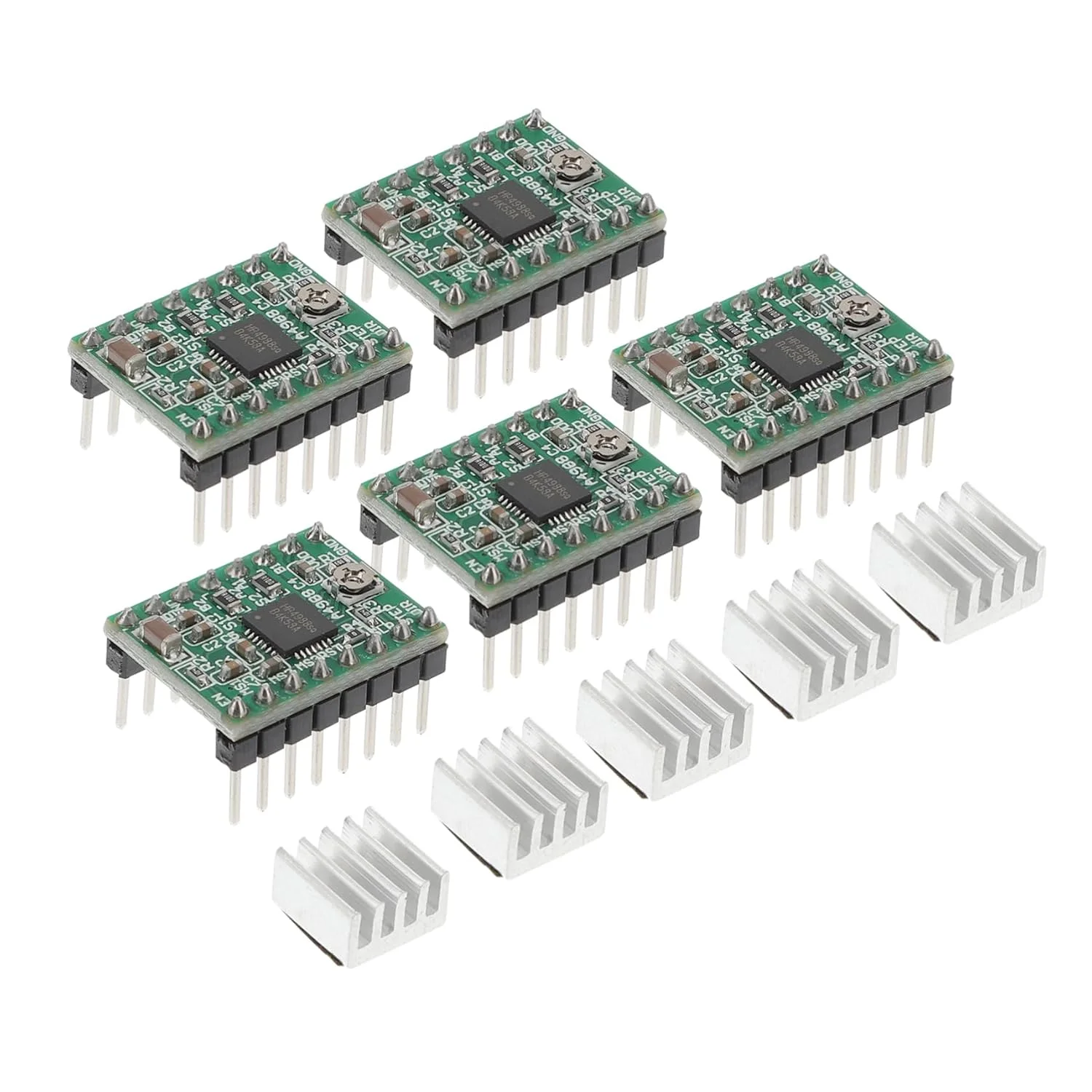 ماژول درایور موتور پله ای سازگار با پرینتر سه بعدی IMIKEYA به همراه هیت سینک A4988 DC