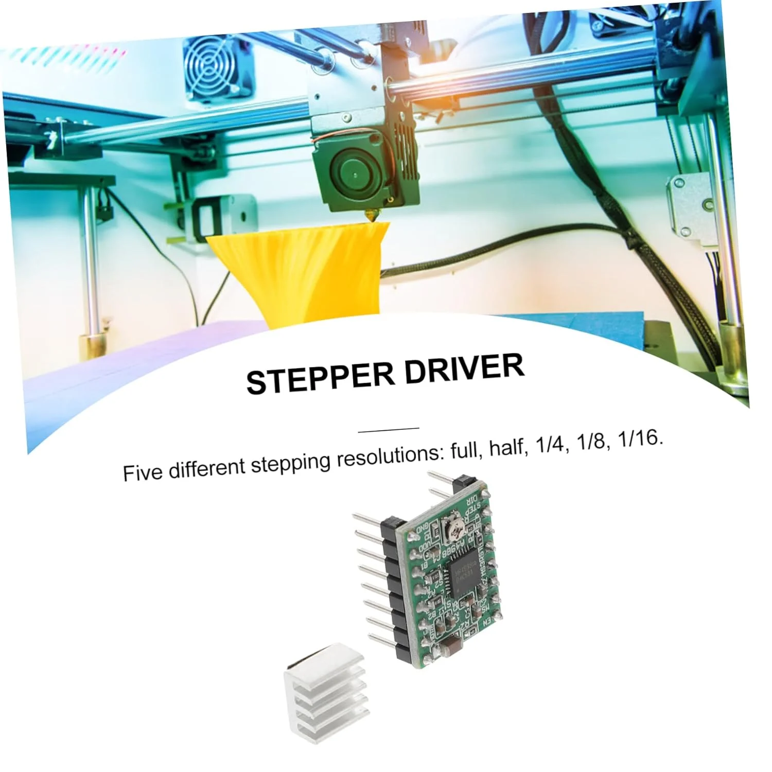 Homoyoyo بسته 5 عددی ماژول درایور موتور پله ای برای پرینتر، گشتاور بالا، رزولوشن کامل و نصف