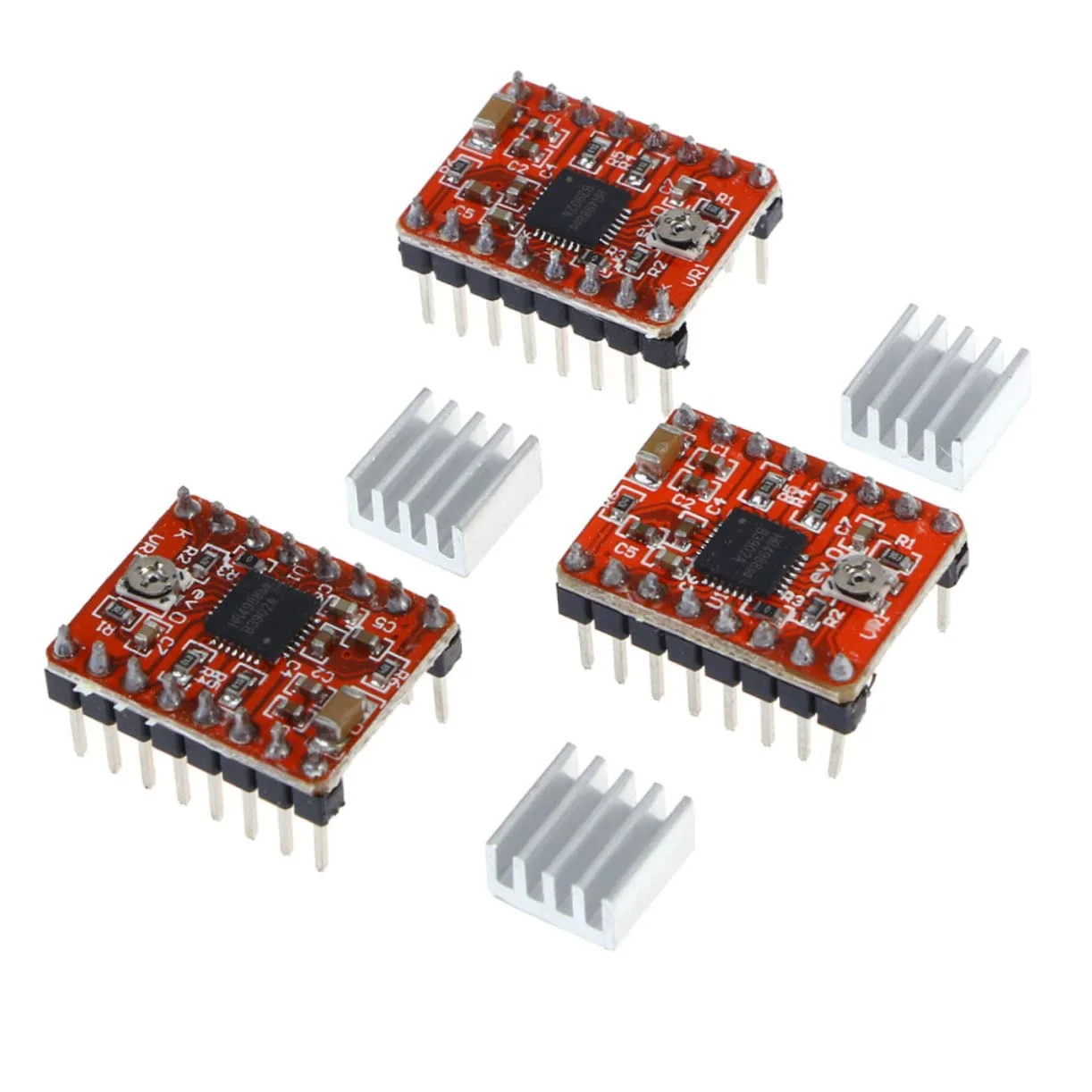 5 عدد ماژول درایور موتور A4988 برای کیت موتور پله ای پرینتر سه بعدی برد کنترلر درایور