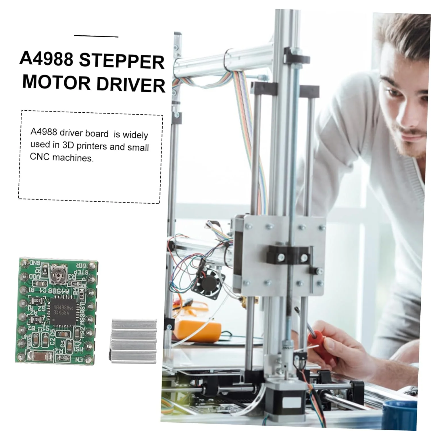 5 عدد ماژول درایور موتور پله ای پرینتر با هیت سینک کاربرد گسترده ماشین های CNC ویژگی های حفاظتی