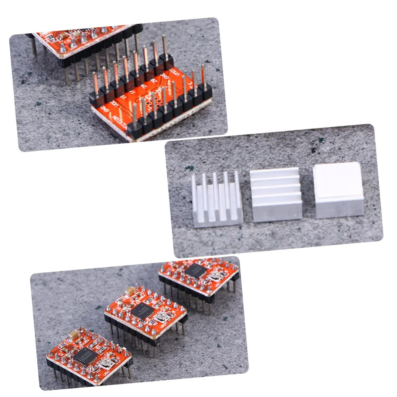 5 عدد ماژول درایور موتور A4988 برای کیت موتور پله ای پرینتر سه بعدی برد کنترلر درایور