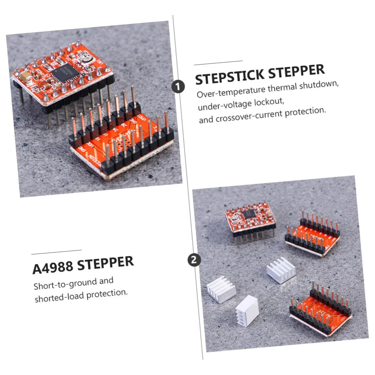 5 عدد ماژول درایور موتور A4988 برای کیت موتور پله ای پرینتر سه بعدی برد کنترلر درایور