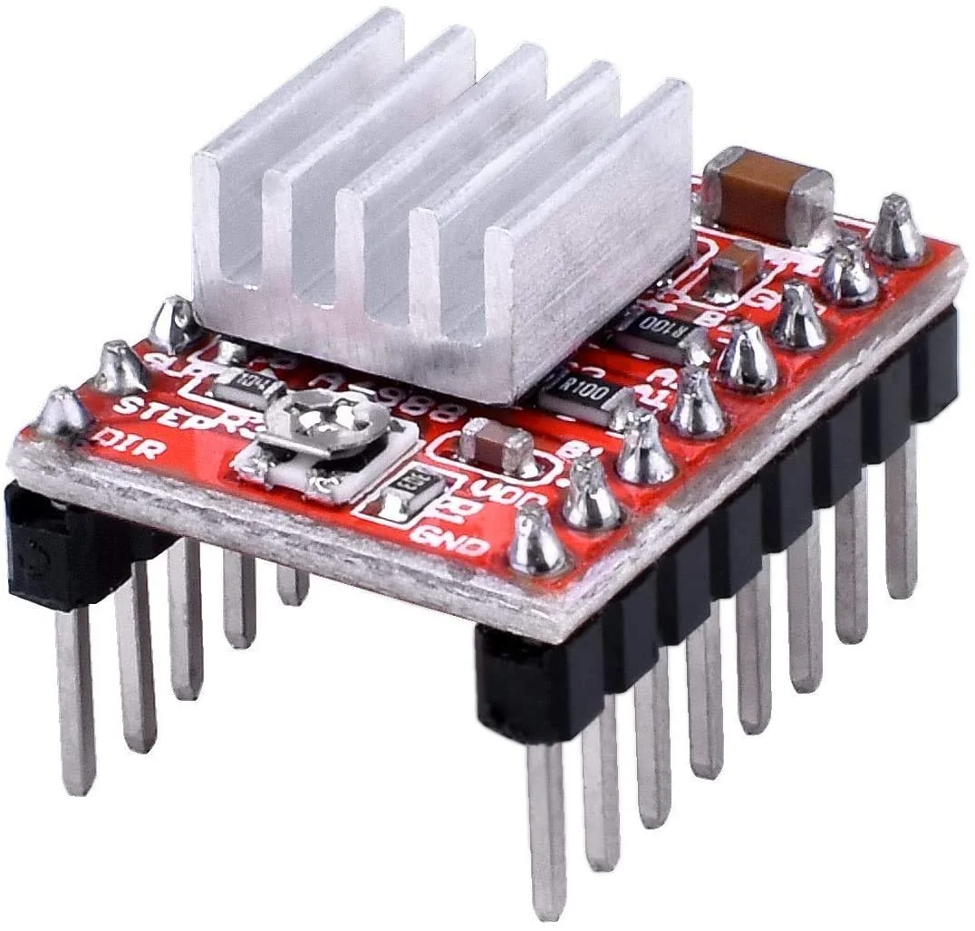 ماژول درایور موتور پله ای A4988 Stepstick هایلتگو به همراه هیت سینک، سازگار با آردوینو برای پرینتر سه بعدی Reprap