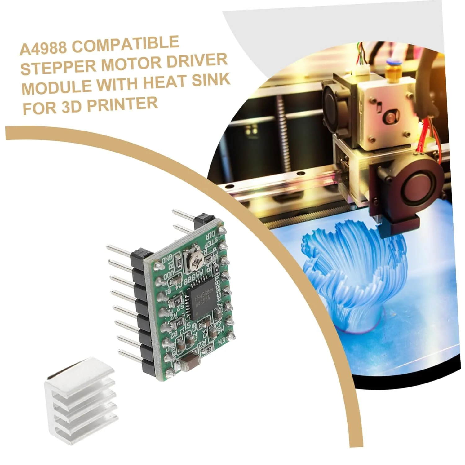 ماژول درایور موتور پله ای 5 عددی با هیت سینک کنترل پرینتر، رزولوشن های پله ای متعدد برای کاربردهای CNC