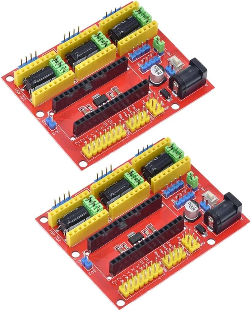 های‌لت‌گو 2 عدد درایور موتور پله‌ای پرینتر سه بعدی CNC شیلد V4 برد توسعه دستگاه حکاکی برای آردوینو نانو پرینتر سه بعدی A4988
