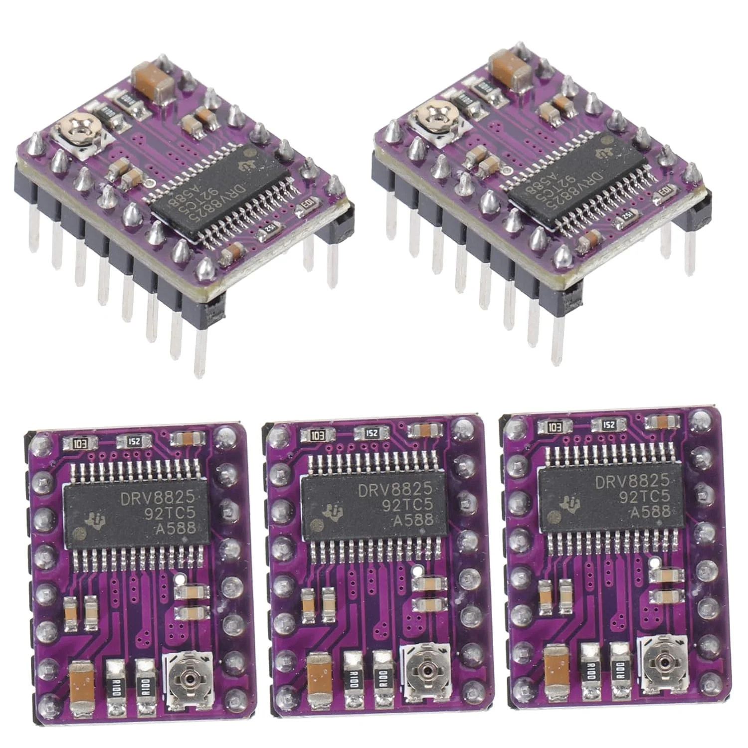 5 عدد ماژول درایور موتور پله ای هیت سینک برای پرینترها، سازگار با رمپ های Rrerap، ماژول موتور قابل اعتماد برای پروژه های DIY، عملکرد بهبود یافته و استفاده آسان