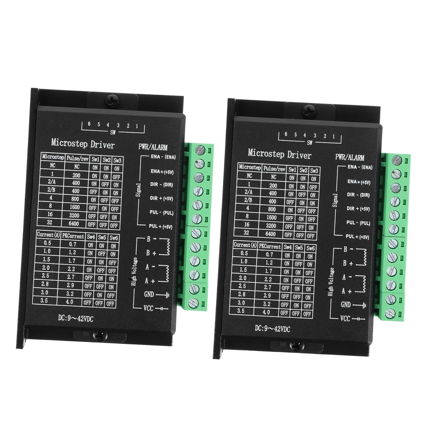 2 عدد کنترلر درایور موتور پله ای، کنترل دقیق برای ماشین های CNC، چاپگرها، اتوماسیون، ماژول تقسیم بندی، سازگار با موتور پله ای