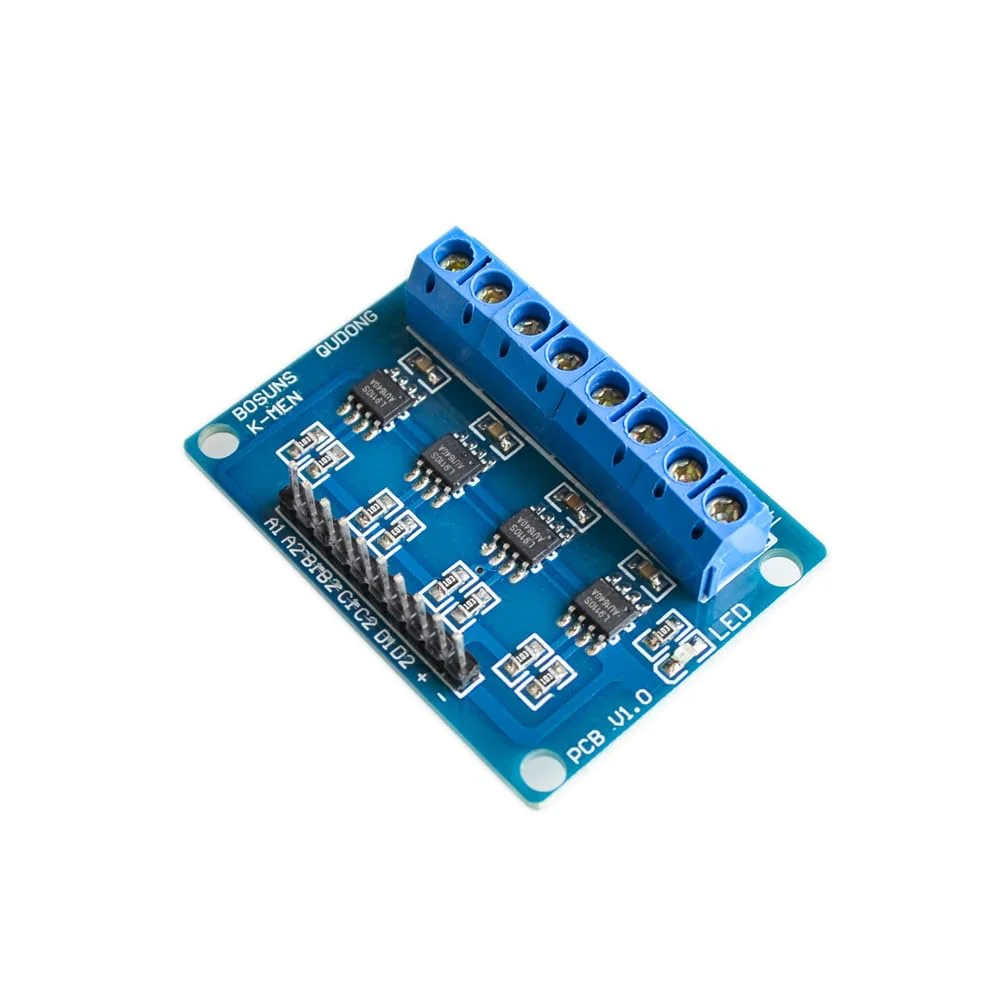 برد کنترلر ماژول درایور موتور پله ای 4 کانال HG7881 H-Bridge 2.5-12 ولت، برد مدار چاپی 4 طرفه 2 فاز