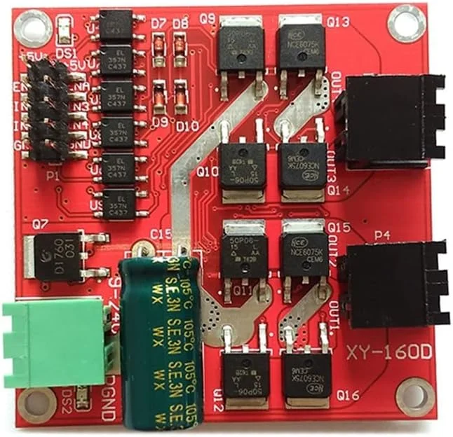 ماژول درایور موتور DC دو کاناله H-Bridge با پل دوگانه، چرخش مثبت/منفی، تنظیم PWM، جداسازی اپتوکوپلر L298