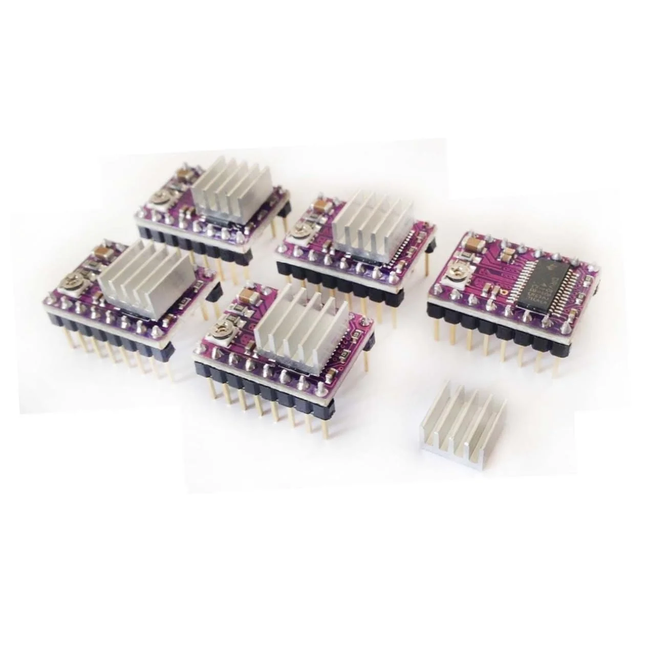 5 عدد ماژول درایور موتور پله ای با تنظیم کننده برای قطعات پرینتر، محافظت در برابر دمای بیش از حد، ایمنی، سیستم های یکپارچه سازی آسان