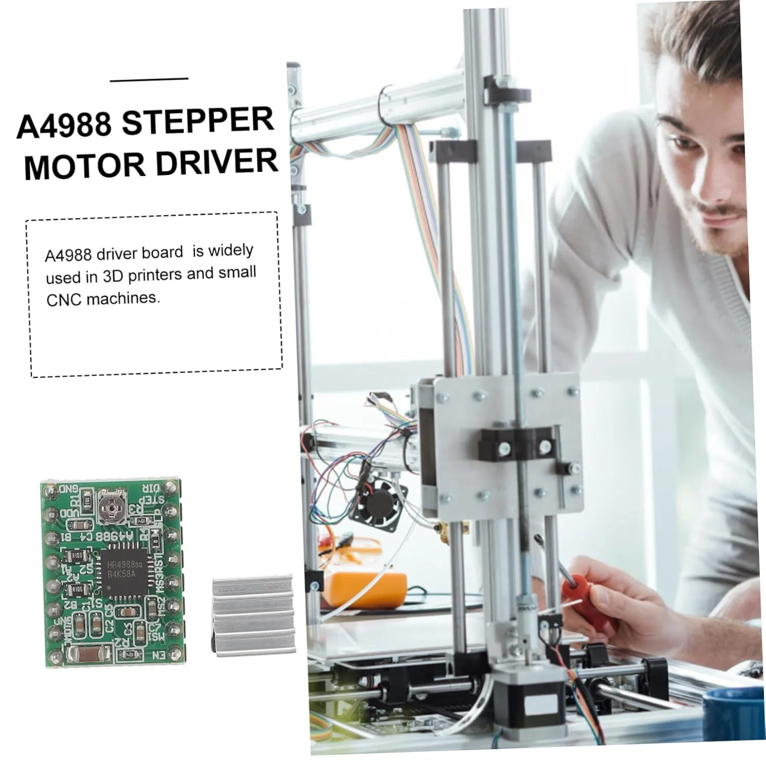 ماژول درایور موتور پله‌ای سازگار با پرینتر Healifty، 5 عددی، با ویژگی‌های محافظت از گشتاور بالا