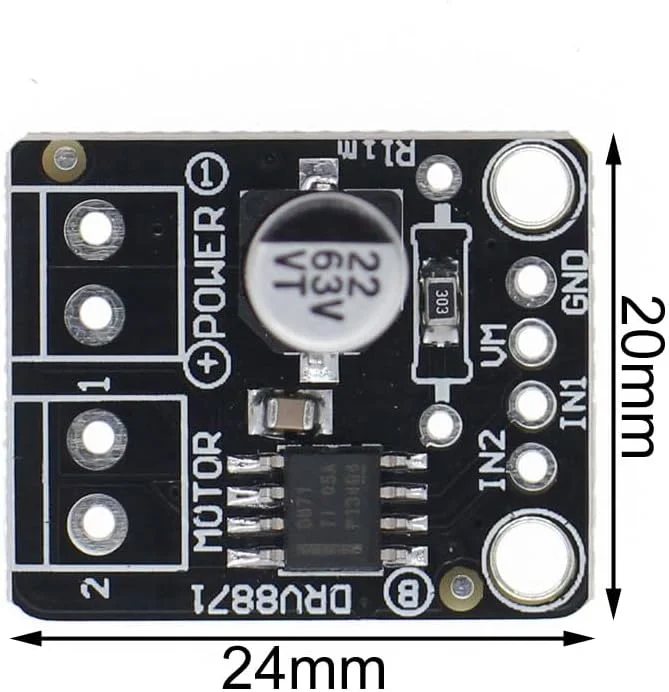 ماژول درایور موتور DC مدل DRV8871، برد تنظیم کننده PWM با ولتاژ 6.5-45 ولت DC برای چاپگرها، لوازم الکتریکی و تجهیزات صنعتی