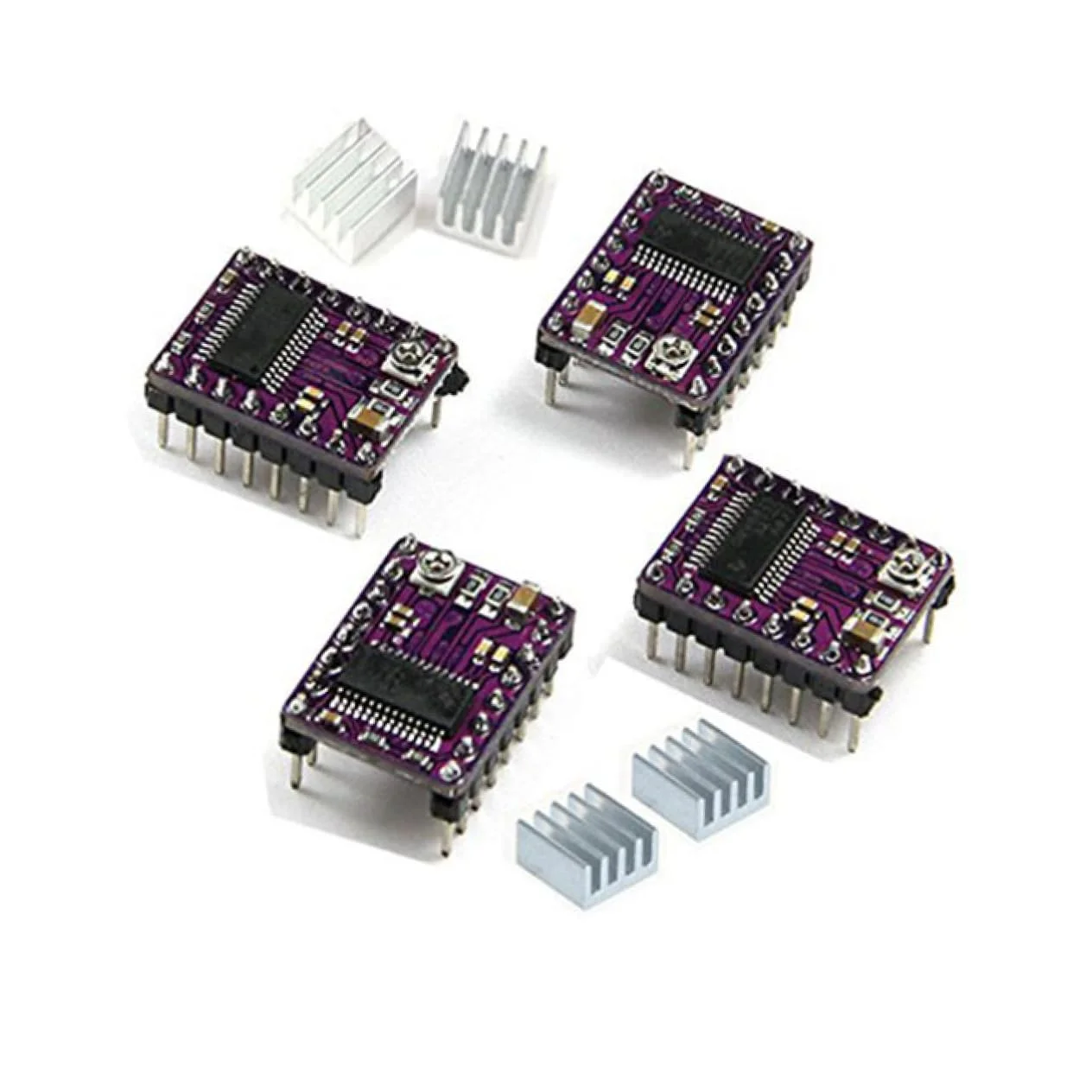 5 عدد ماژول درایور موتور پله ای برای پرینتر Reprap PCB با هیت سینک و رابط مستقیم