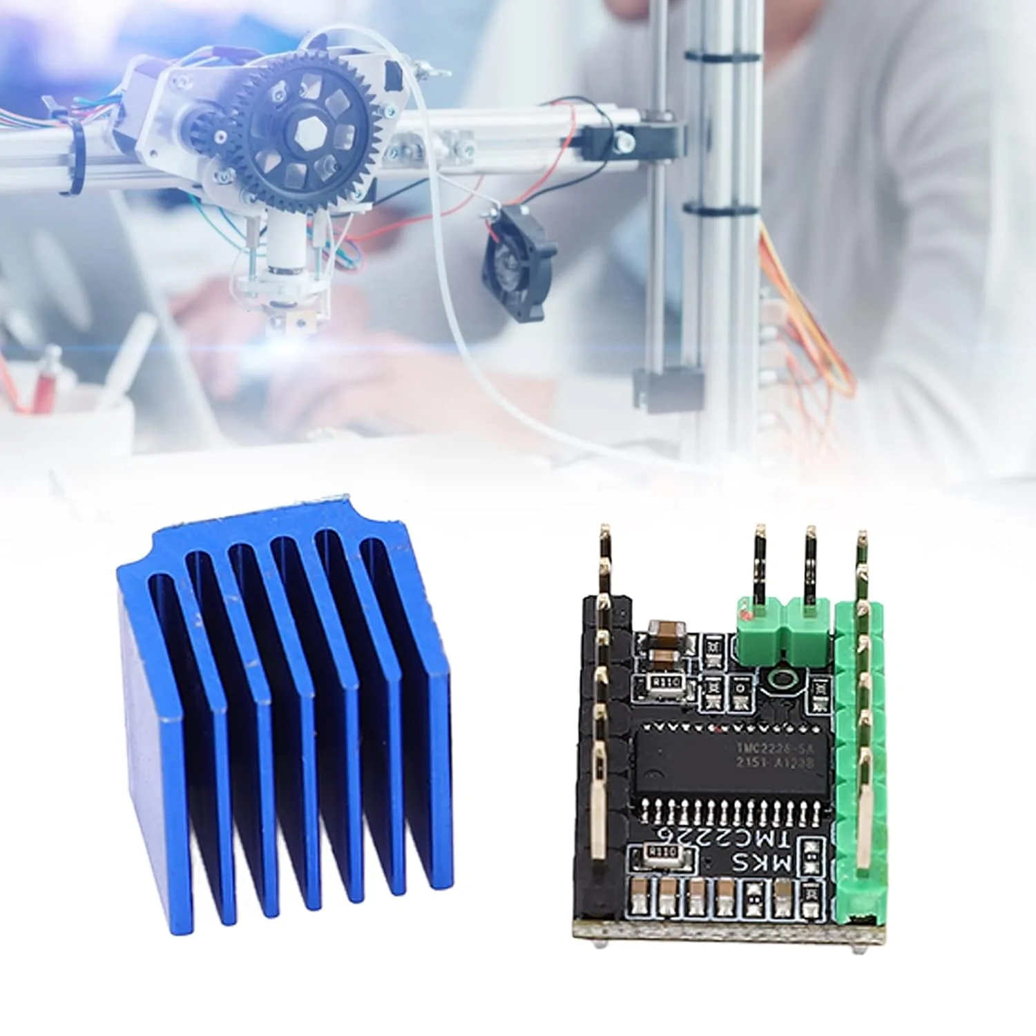 درایور موتور پله ای TMC2226 MKS مدل V2.0 2.8A سایلنت به همراه هیت سینک برای لوازم جانبی پرینتر سه بعدی