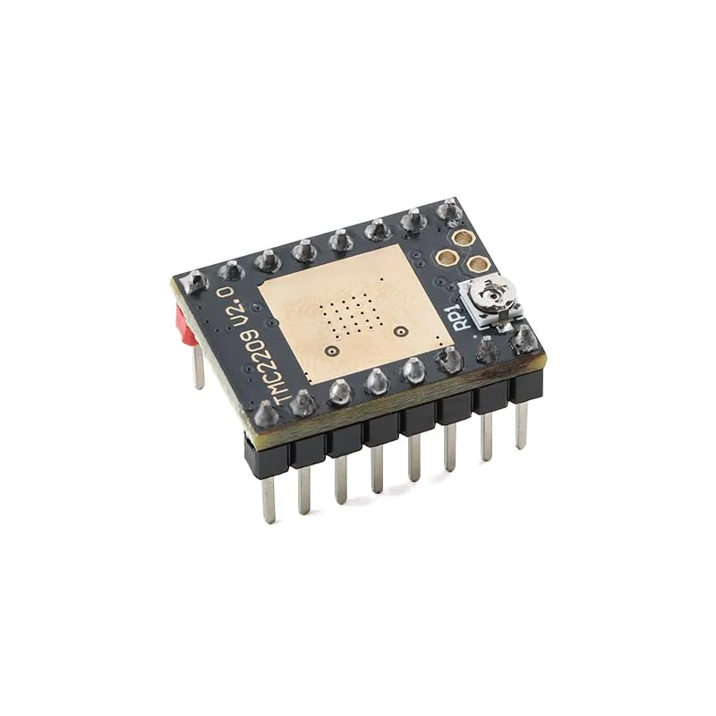 درایور موتور پله ای بی صدای TMC2209 برای پرینترهای سه بعدی با هیت سینک و هدرهای قرمز