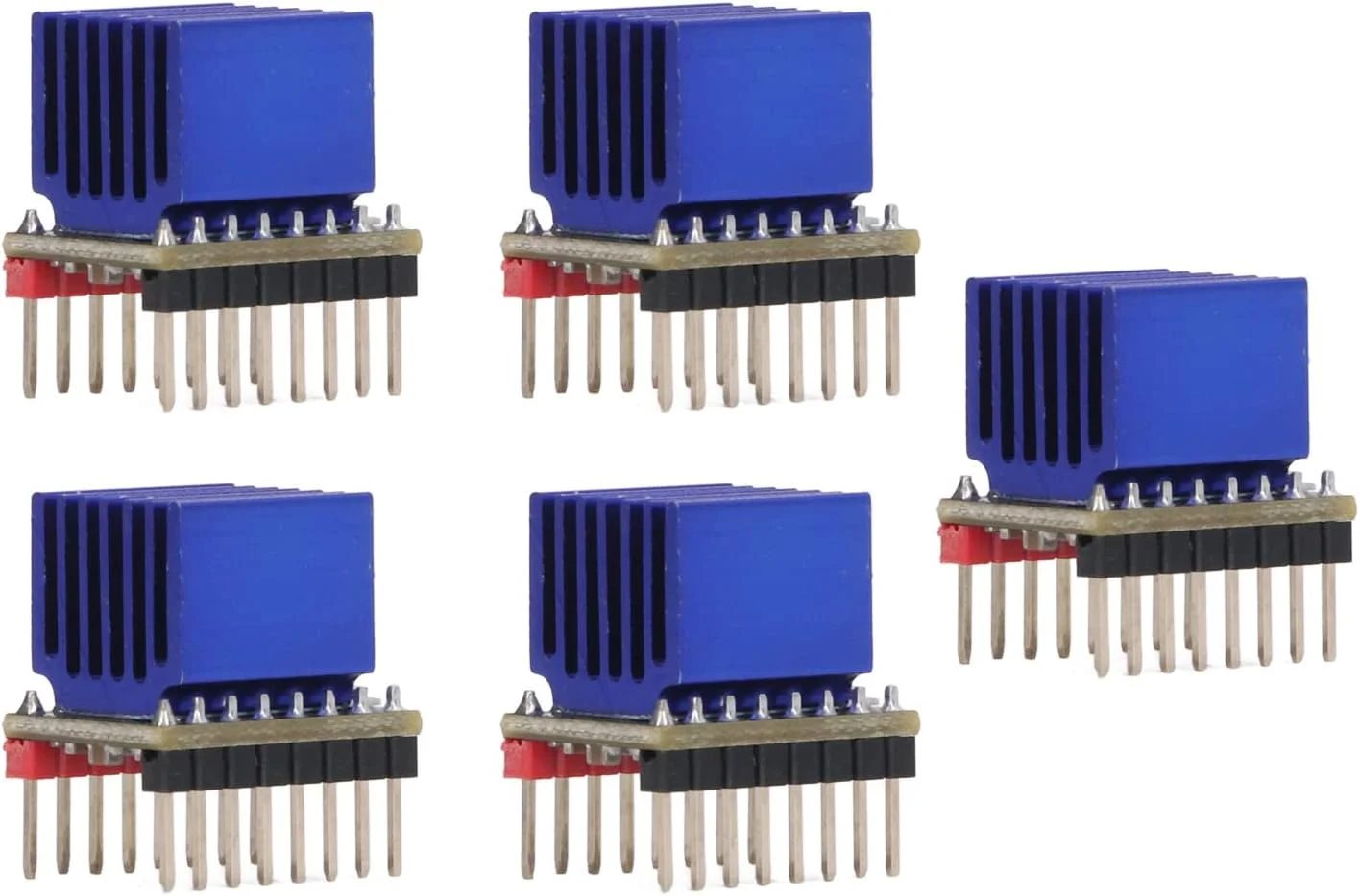 درایور موتور پله ای TMC2209 فوق العاده بی صدا با عملکرد بالا 2.5 آمپر UART Nema17 به همراه هیت سینک، مناسب برای پرینتر سه بعدی و دستگاه CNC - 5 عدد