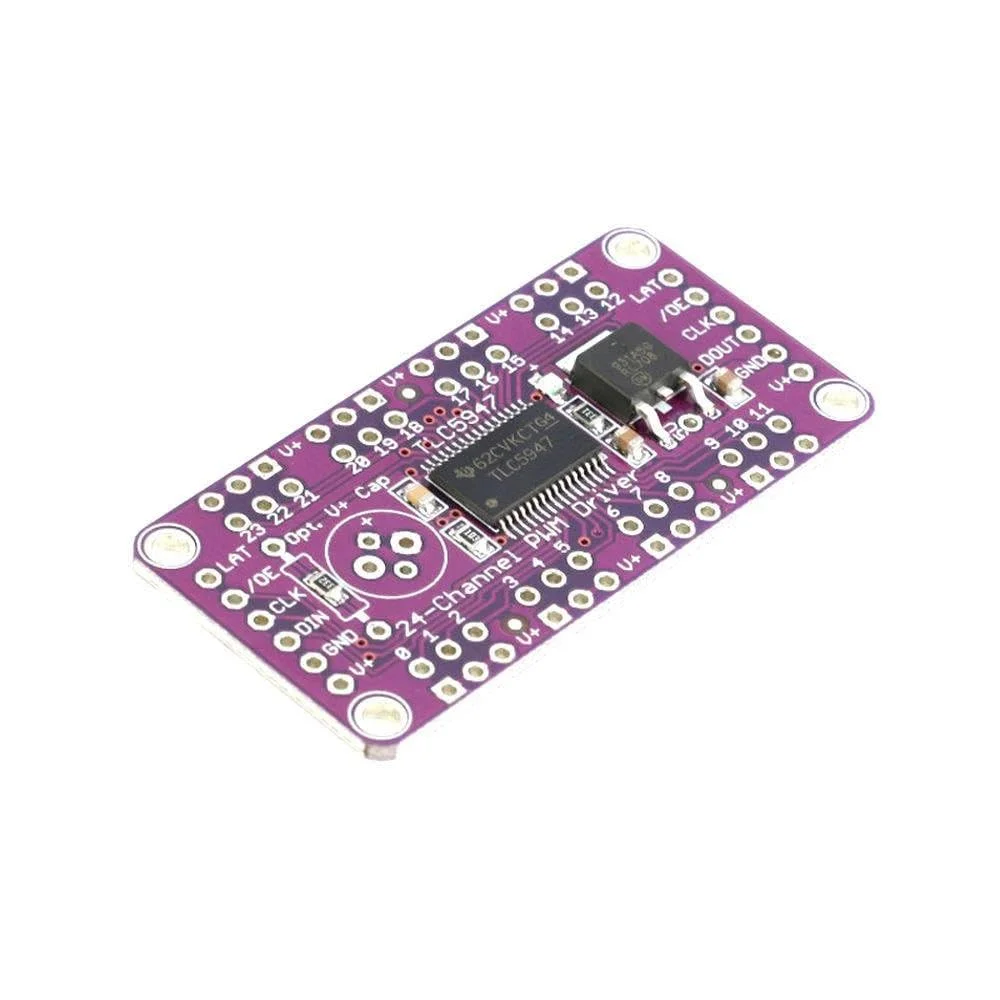 ماژول درایور ال ای دی PWM 24 کاناله 12 بیتی TLC5947 با اسیلاتور داخلی 12 بیتی 3-5.5 ولت مدل CJMCU- TLC5947