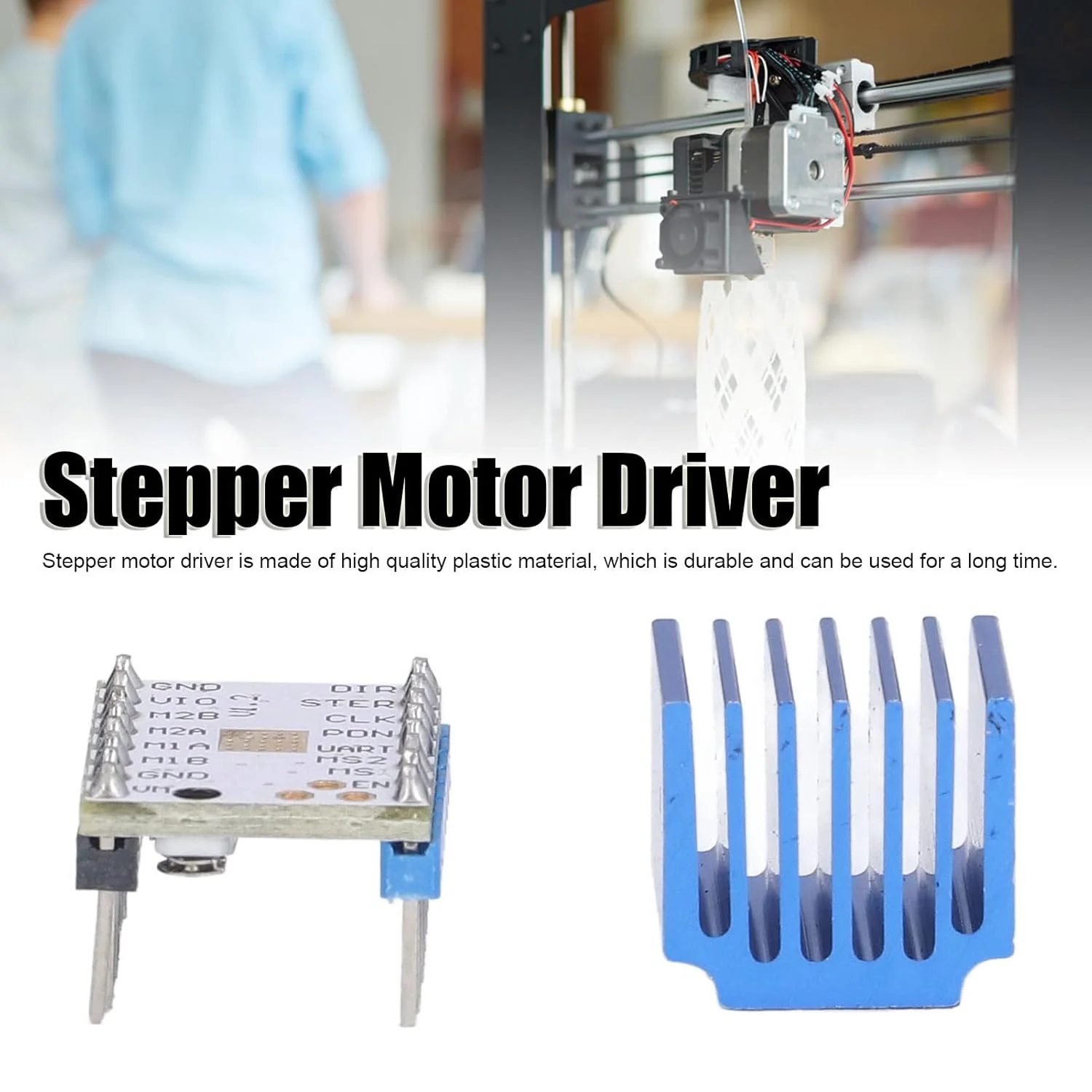 ماژول کنترلر درایور موتور پله ای TMC2208 V1.2، پلاستیکی با راندمان بالا 1.4 آمپر، برد درایور پرینتر سه بعدی برای پروژه های رباتیک CNC DIY