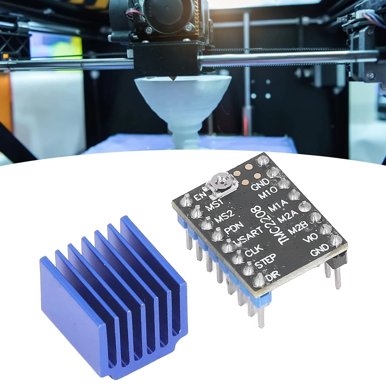 ماژول درایور موتور پله ای TMC2208 V2.0 به همراه هیت سینک برای پرینتر سه بعدی MKS SKR، جایگزین برای TMC2100 A4988 DRV8825 8729