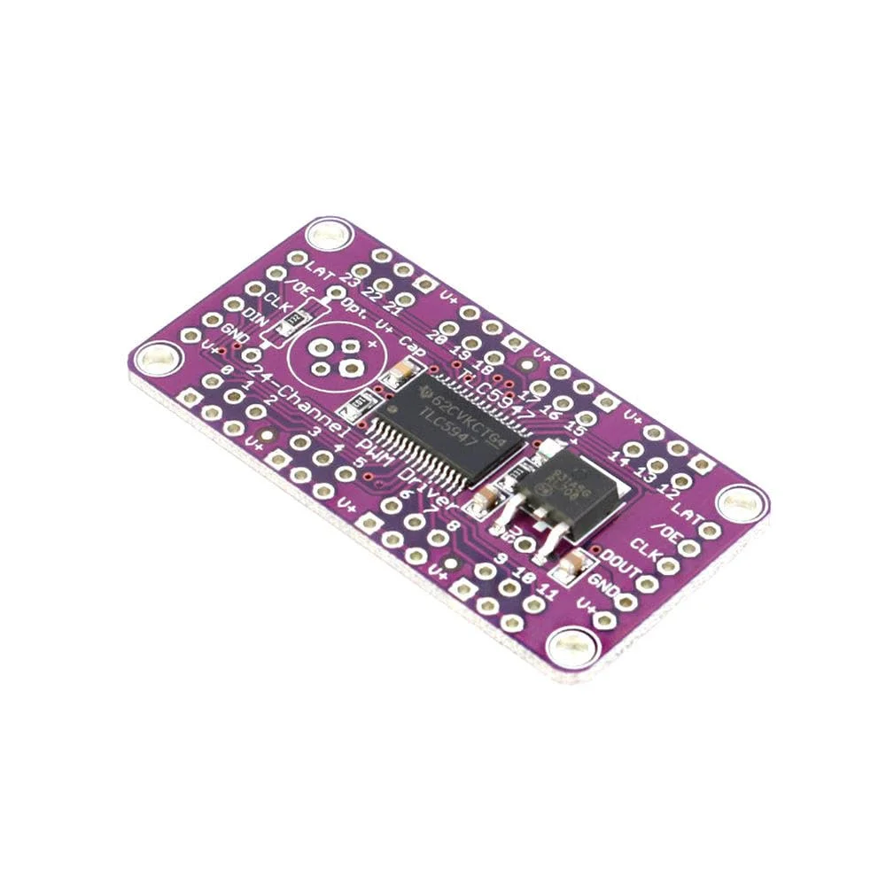 ماژول درایور ال ای دی PWM دوازده بیتی 24 کاناله TLC5947 با اوسیلاتور داخلی 12 بیتی 3-5.5 ولت مدل CJMCU- TLC5947