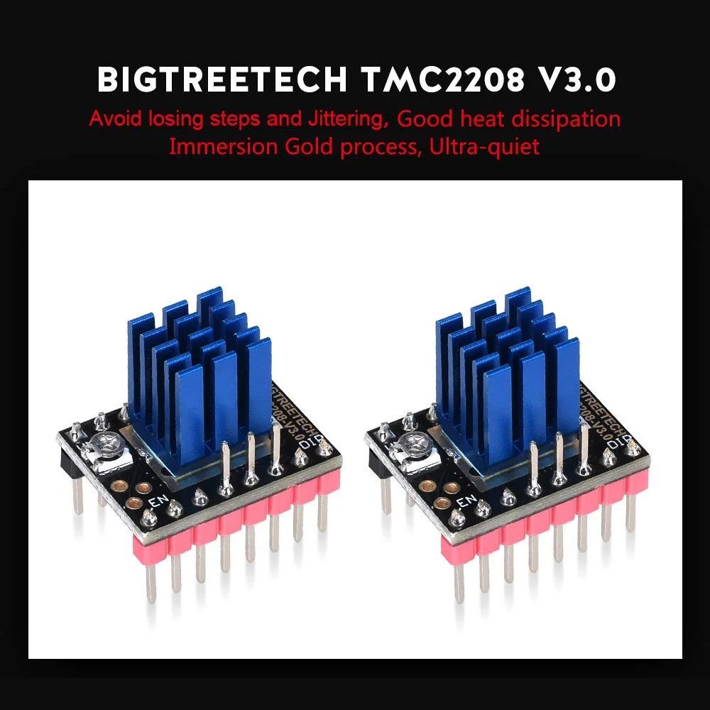 ماژول درایور موتور پله ای WitBot TMC2208 V3.0 به همراه هیت سینک دارای حالت UART سازگار با بردهای Ramps1.4 یا MKS Board SKR V1.3 برای پرینترهای سه بعدی (بسته 5 عددی) (Step/DIR) ماژول درایور موتور پله ای WitBot TMC2208 V3.0 به همراه هیت سینک دارای حالت UART سازگار با بردهای Ramps1.4 یا MKS Board SKR V1.3 برای پرینترهای سه بعدی (بسته 5 عددی) (Step/DIR)
