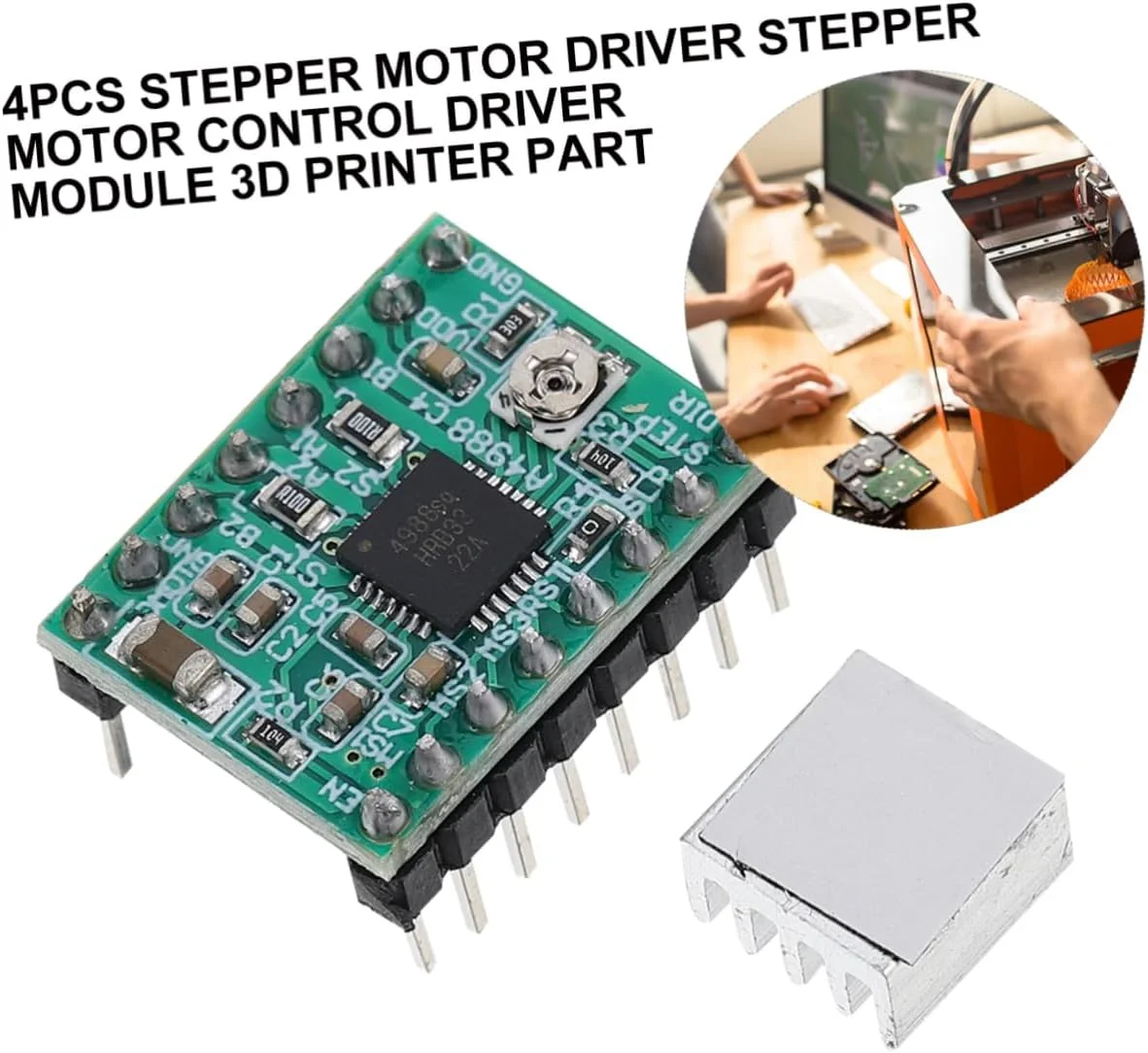 ماژول کنترل موتور پله ای TEHAUX، سازگار با پرینتر سه بعدی، عملکرد سریع، 2 ست (4 عدد * 2)