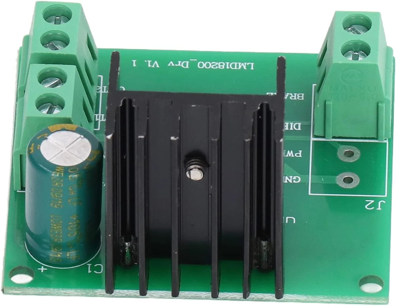 ماژول درایو موتور DC، برد کنترلر درایور موتور تنظیم سرعت PWM مدل LMD18200T با ولتاژ 4.5 تا 5.5 ولت برای پرینترها و ربات ها به همراه چراغ های نشانگر قدرت