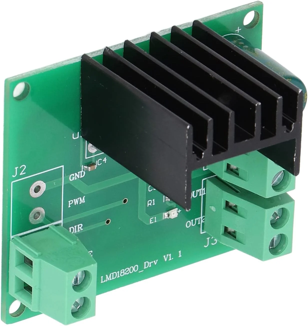 ماژول درایو موتور DC، برد کنترلر درایور موتور تنظیم سرعت PWM مدل LMD18200T با ولتاژ 4.5 تا 5.5 ولت برای پرینترها و ربات ها به همراه چراغ های نشانگر قدرت