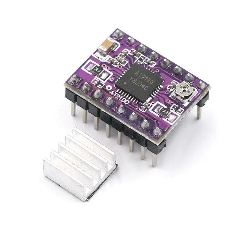 ماژول درایور موتور پله ای AT2100 Stepstick به جای TMC2100 TMC2208 با هیت سینک فوق العاده بی صدا برای مادربرد پرینت سه بعدی