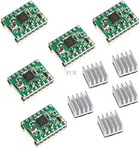 5 عدد ماژول درایور استپر A4988 StepStick Pololu به همراه هیت سینک برای رمپ های RepRap 3D