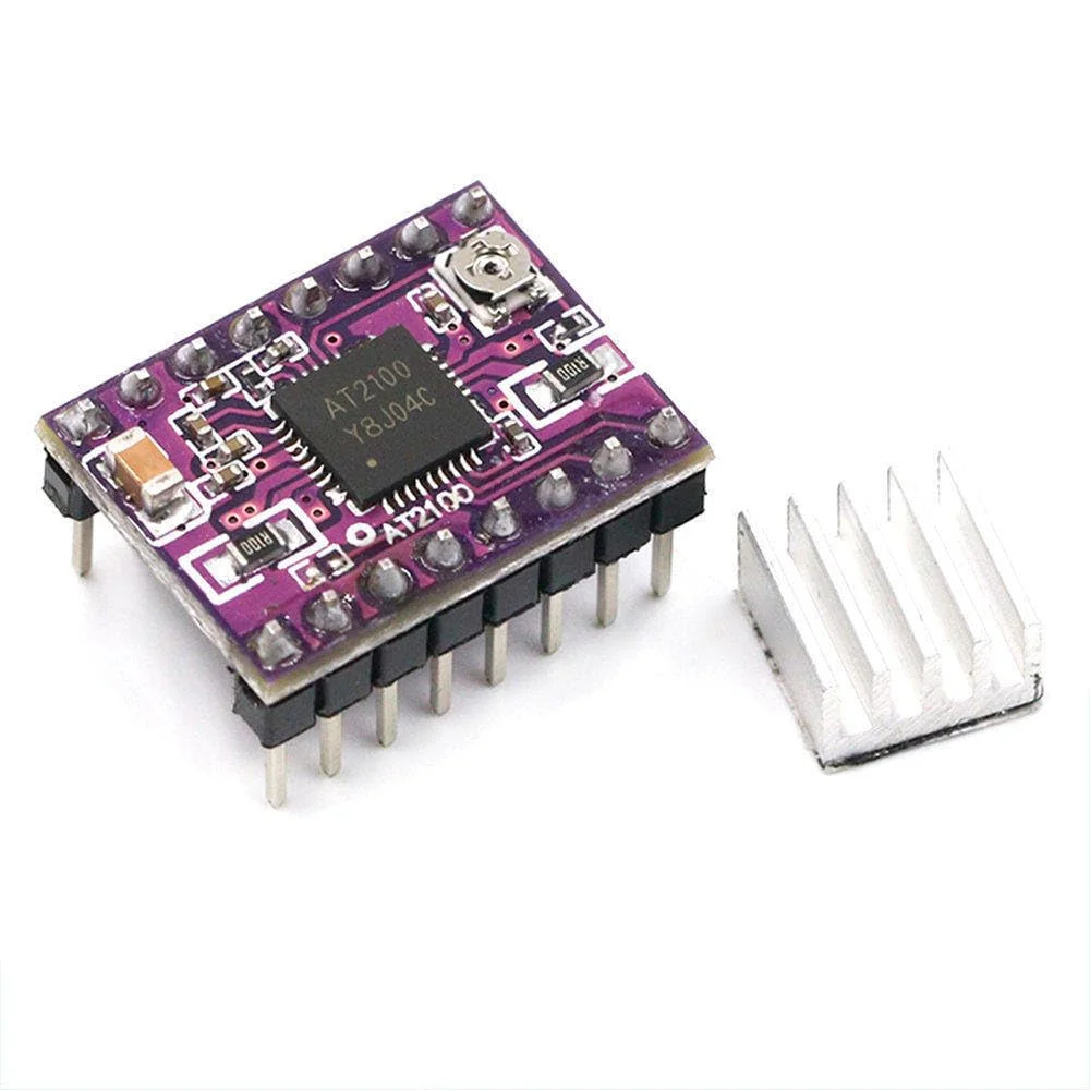 ماژول درایور موتور پله ای AT2100 Stepstick به جای TMC2100 TMC2208 با هیت سینک فوق العاده بی صدا برای مادربرد چاپ سه بعدی