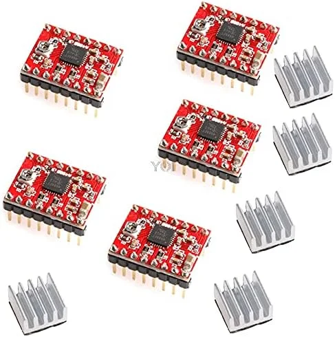 5 عدد ماژول درایور استپر A4988 StepStick Pololu به همراه هیت سینک برای رمپ های RepRap 3D