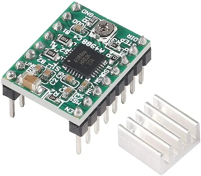 5 عدد ماژول درایور موتور پله ای A4988 StepStick + هیت سینک برای پرینتر سه بعدی RepRap
