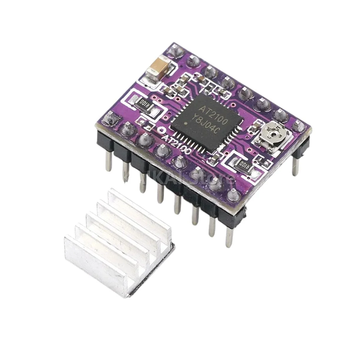 ماژول درایور موتور پله ای AT2100 Stepstick جایگزین TMC2100 TMC2208 با هیت سینک فوق العاده بی صدا برای مادربرد چاپ سه بعدی