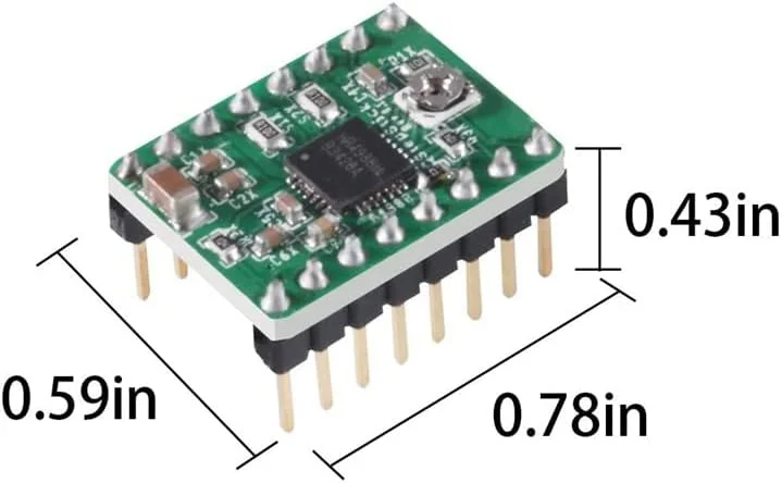 5 عدد ماژول درایور موتور پله ای A4988 StepStick + هیت سینک برای پرینتر سه بعدی RepRap