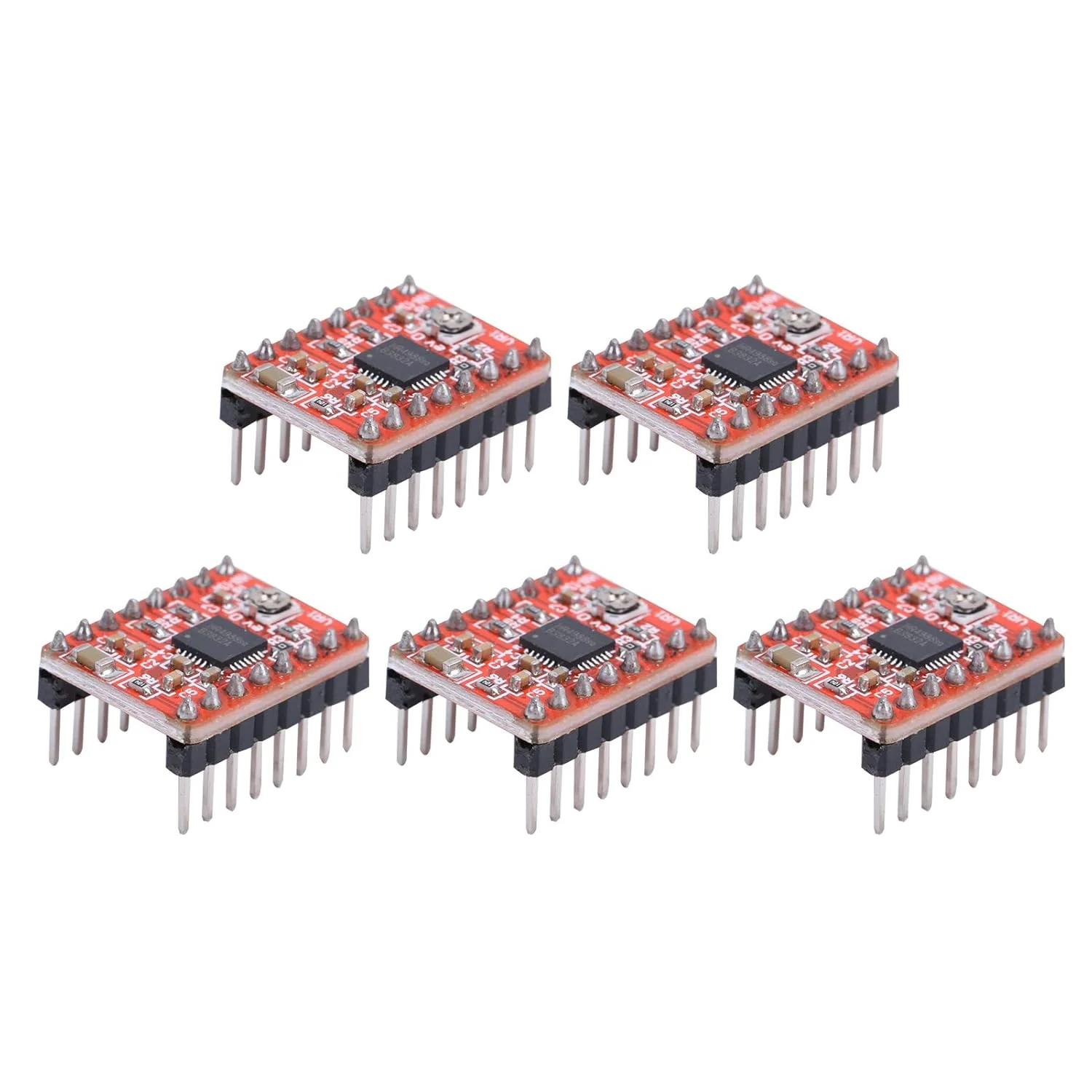 برد درایور، ماژول درایور موتور پله ای با عملکرد بهبود یافته اتلاف حرارت برای پرینتر سه بعدی، مجموعه 5 عددی، کامپیوترهای تک بردی