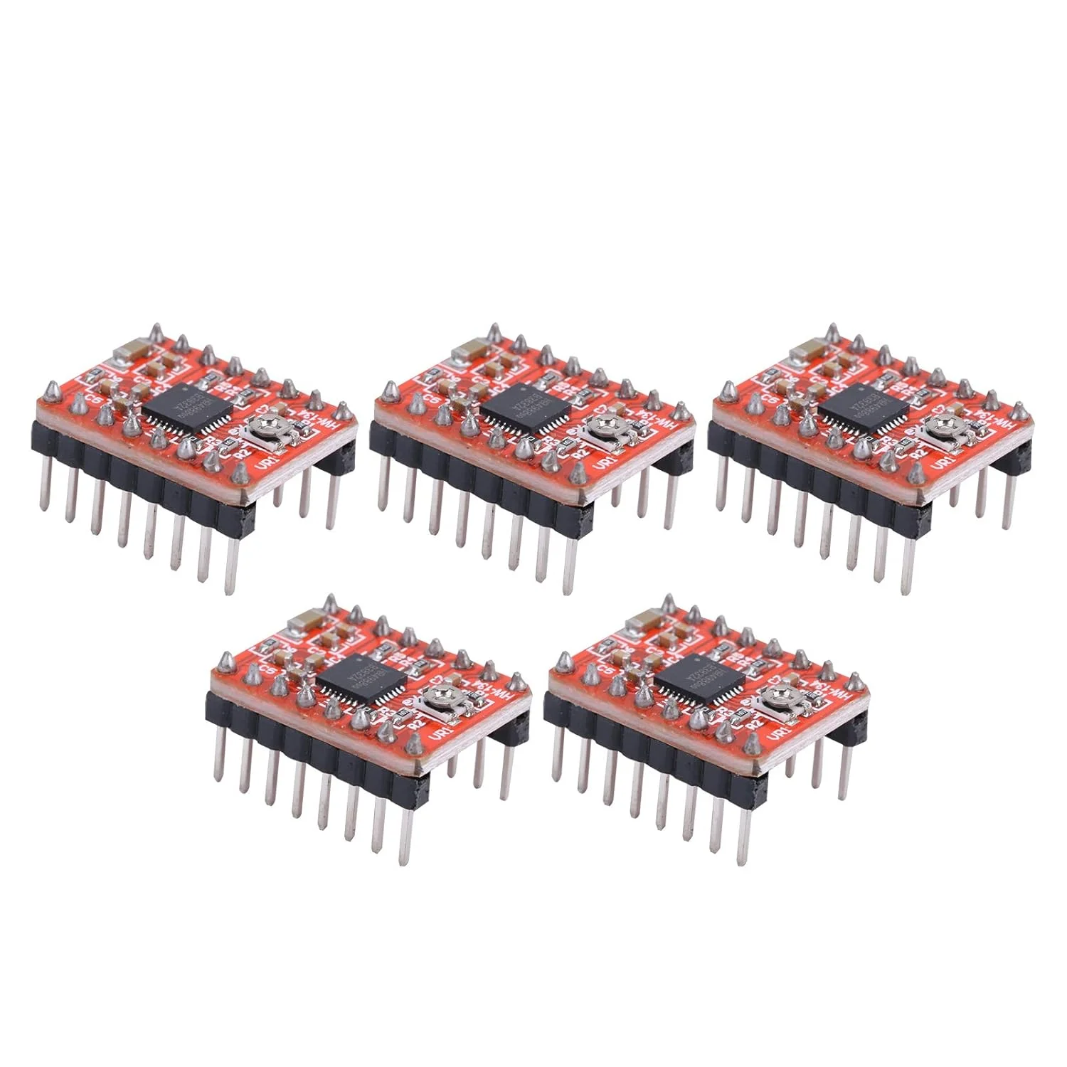 برد درایور، ماژول درایور موتور پله ای با عملکرد بهبود یافته اتلاف حرارت برای پرینتر سه بعدی، مجموعه 5 عددی، کامپیوترهای تک بردی