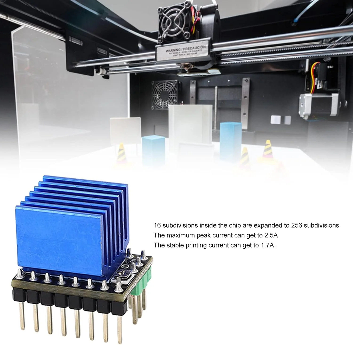 درایور موتور پله ای TMC2226 با 256 میکرو استپ، نویز کم به همراه هیت سینک، لوازم جانبی پرینتر سه بعدی