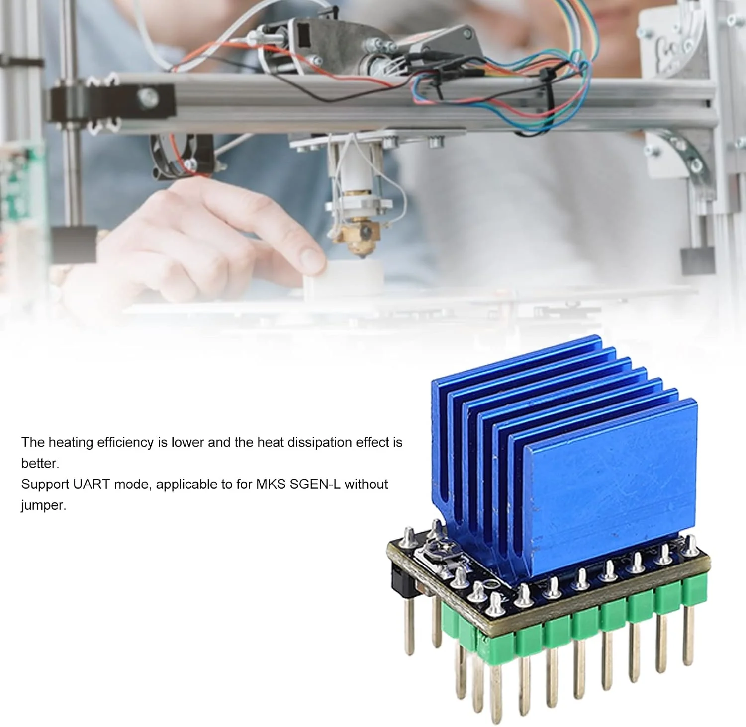 درایور موتور پله ای TMC2226 با 256 میکرو استپ، نویز کم به همراه هیت سینک، لوازم جانبی پرینتر سه بعدی