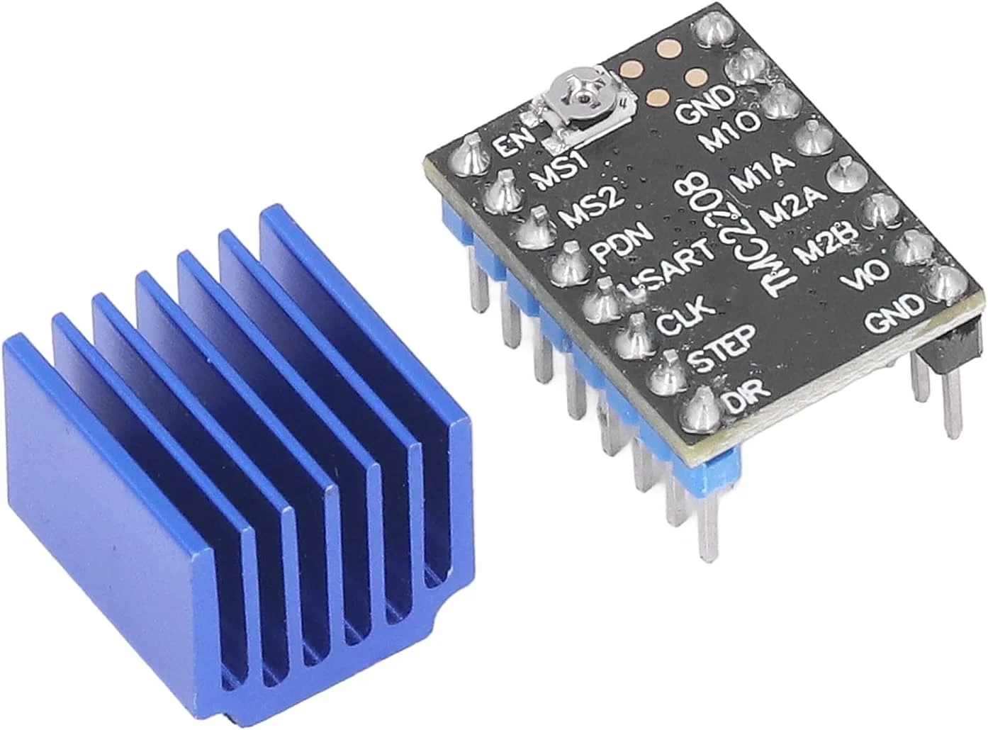 ماژول درایور موتور پله ای تراشه درایور TMC2208 V2.0 برای کنترل فوق العاده بی صدای موتور چاپگر سه بعدی، جریان درایو مداوم 1.4 آمپر، برای بازار چاپ سه بعدی، آلیاژ آلومینیوم و PCB