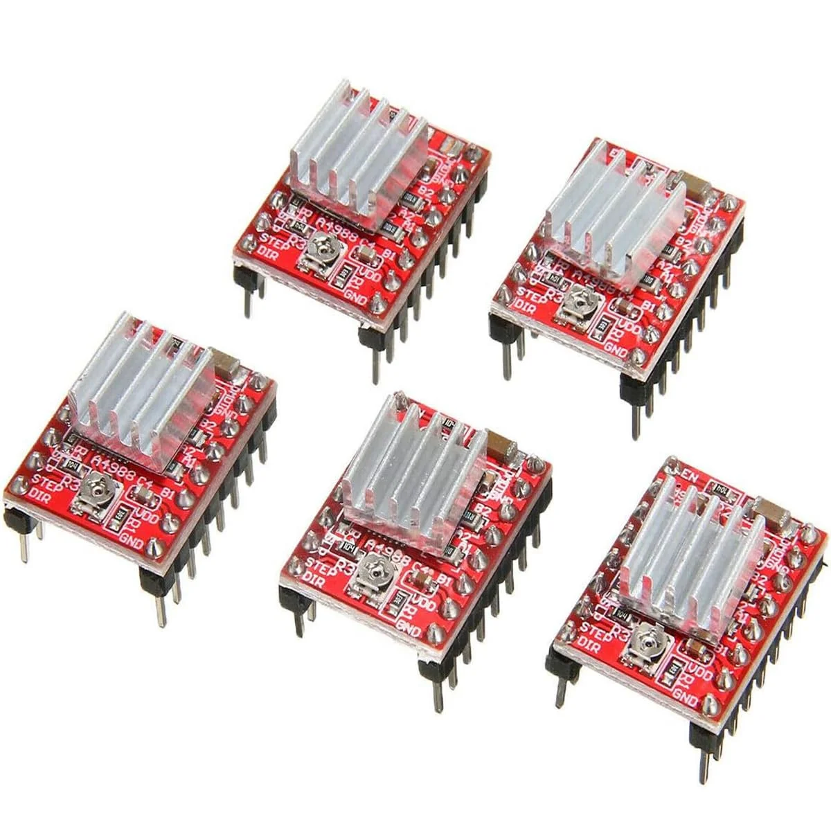 درایور موتور پله ای A4988 به همراه هیت سینک، مناسب برای لوازم جانبی پرینتر سه بعدی مندل هاکسلی آردوینو