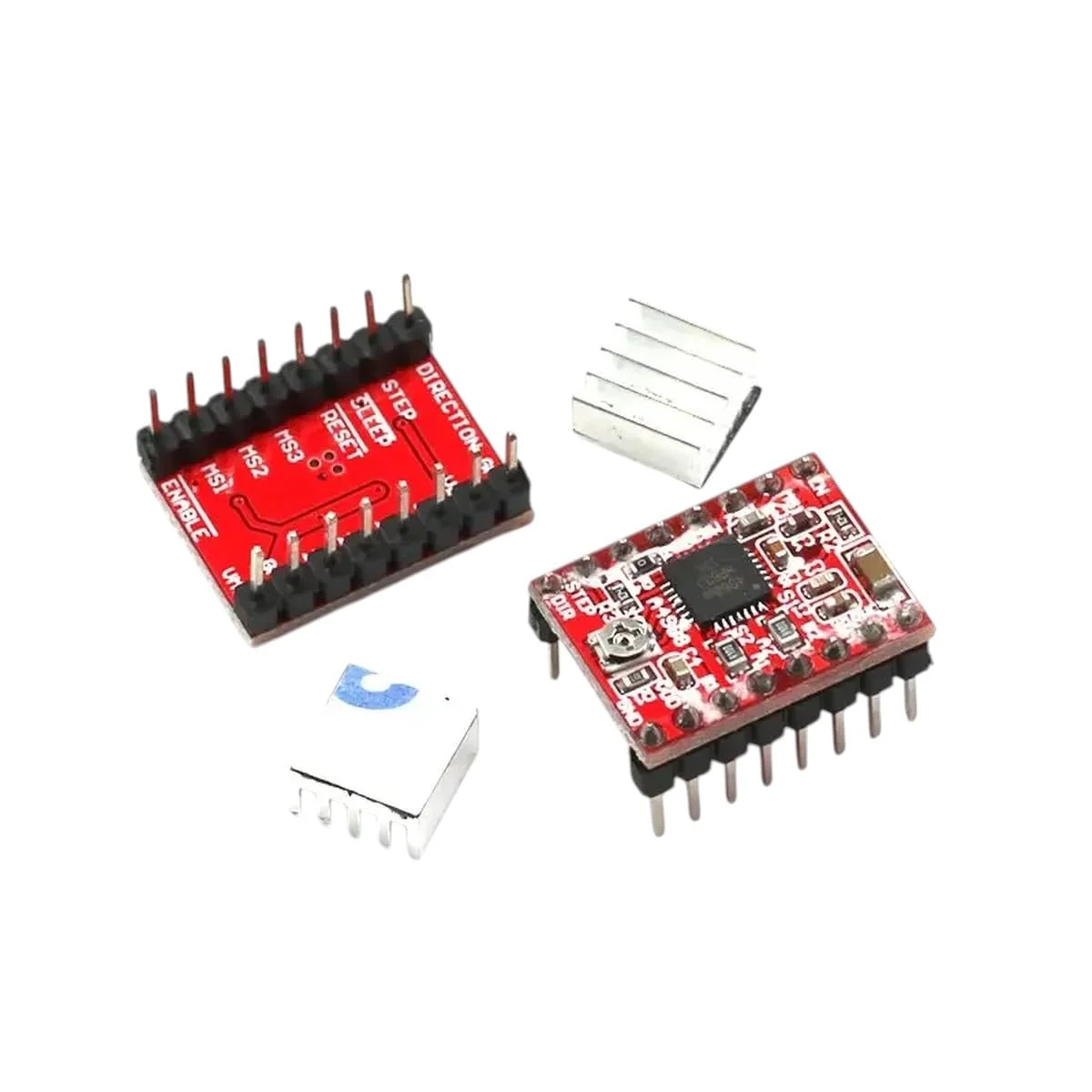 یک عدد ماژول درایور موتور پله ای A4988، لوازم جانبی ماژولار پرینتر با هیت سینک خنک کننده جایگزین برای OEM