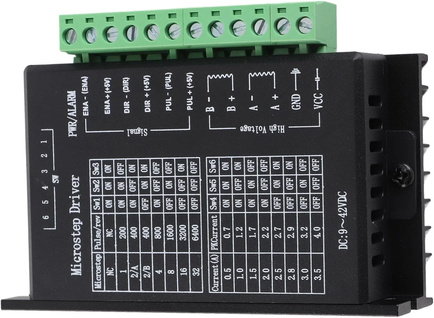درایور موتور پله ای TB6600 با ایزولاسیون نوری سرعت بالا NEMA 17 23 34 آلومینیومی 4 آمپر 42 ولت DC برای CNC Router و پرینتر سه بعدی