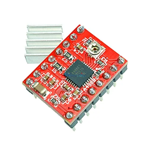 ماژول درایور استپر موتور A4988 Reprap با هیت سینک برای قطعات جانبی پرینتر سه بعدی آردوینو - قرمز