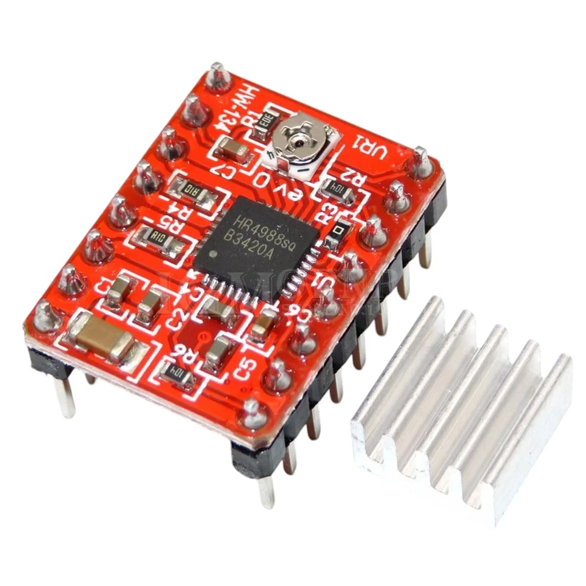 ماژول درایور A4988 با هیت سینک برای موتور پله ای Reprap Pololu پرینتر سه بعدی قرمز، ماژول پرینتر سه بعدی جدید با کیفیت بالا